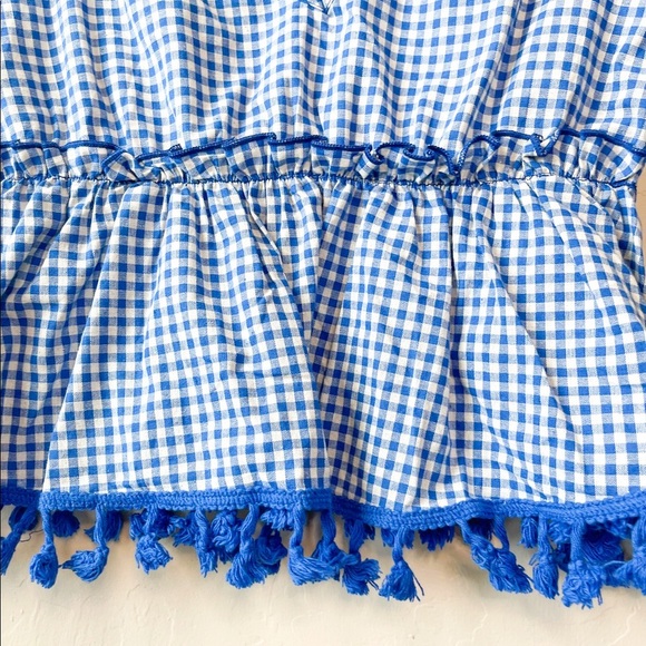 NWOT SHEIN Fringe Knotted Gingham Tank Top - Picture 6 of 6